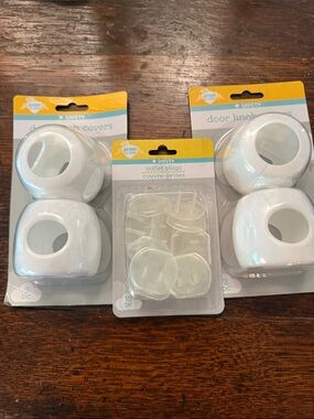 White Door Knob Covers & Outlet Plugs - Childproofing Kit